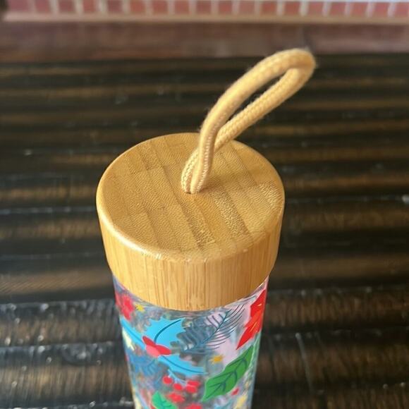 ▶️ Teavana ◀️ Apana Glass Water Bottle with Bamboo Lid. - Picture 3 of 10
